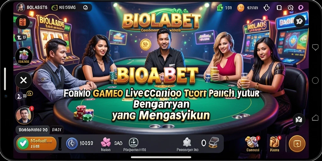 Tampilan screenshot utama BIOLABET dengan dealer langsung dan permainan menarik.