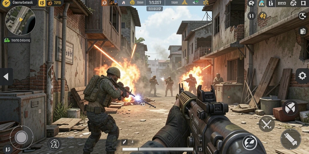 Tampilan seru dari gameplay C0077 di dunia TPS.