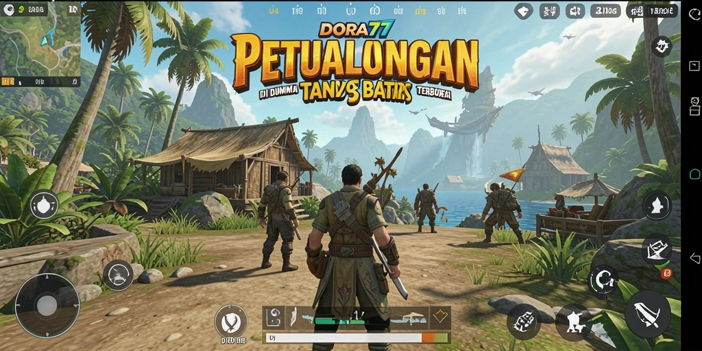 Tampilan gameplay DORA77 yang penuh petualangan di dunia terbuka.