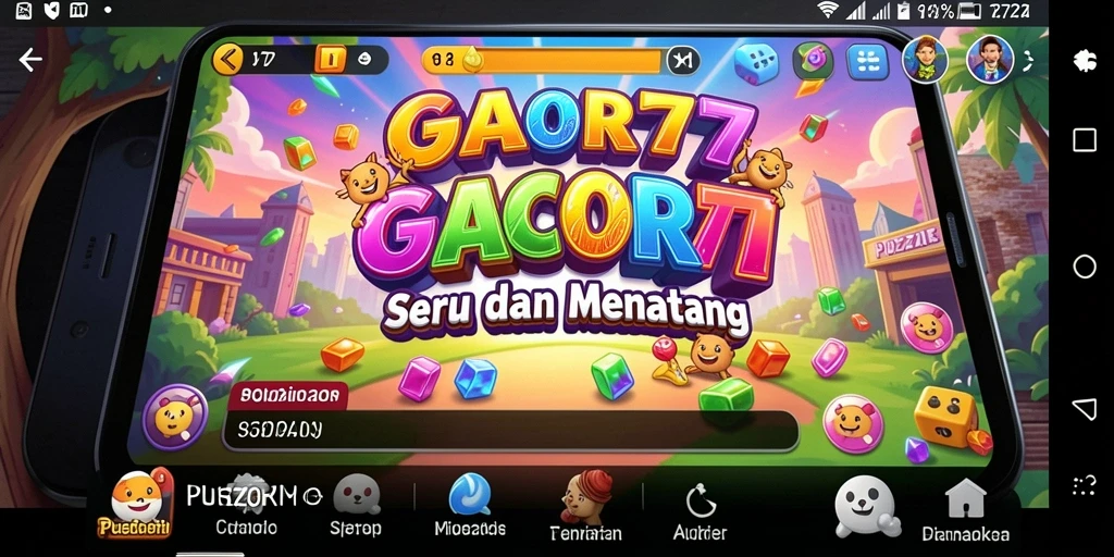 Tampilan gameplay GACOR77 yang menantang dan penuh warna.