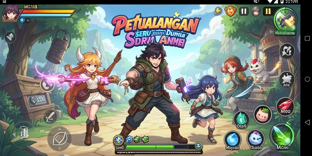 Tampilan gameplay seru dengan karakter Anime yang menarik.