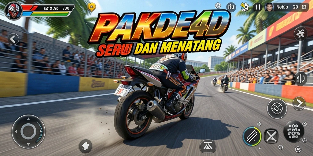 Screenshot PAKDE4D menampilkan balapan motor yang mendebarkan dan penuh aksi.