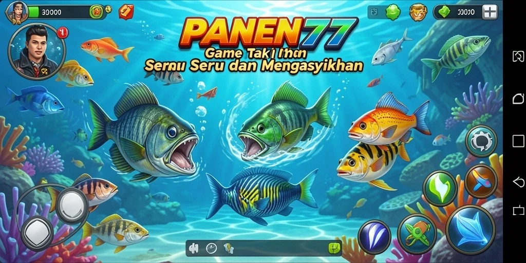 Gameplay seru dan menantang dalam PANEN77 saat menembak ikan.