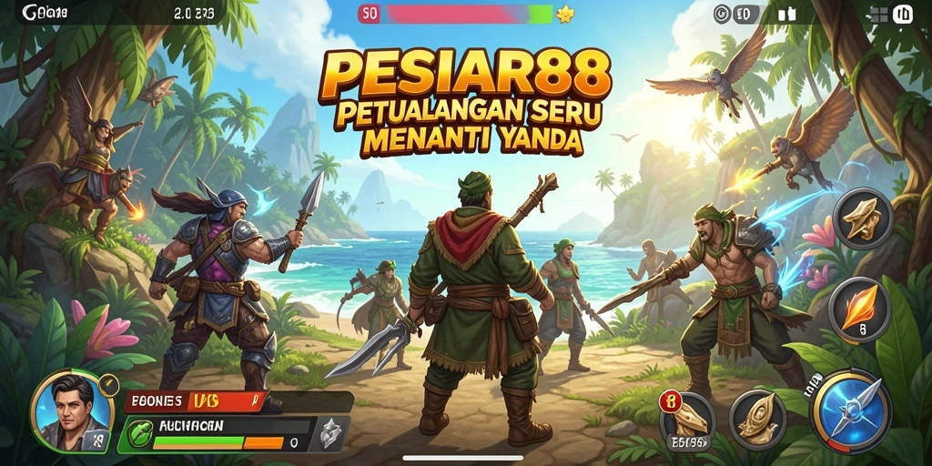 Tangkapan layar PESIAR88 menampilkan pemain menjelajahi dunia penuh petualangan.