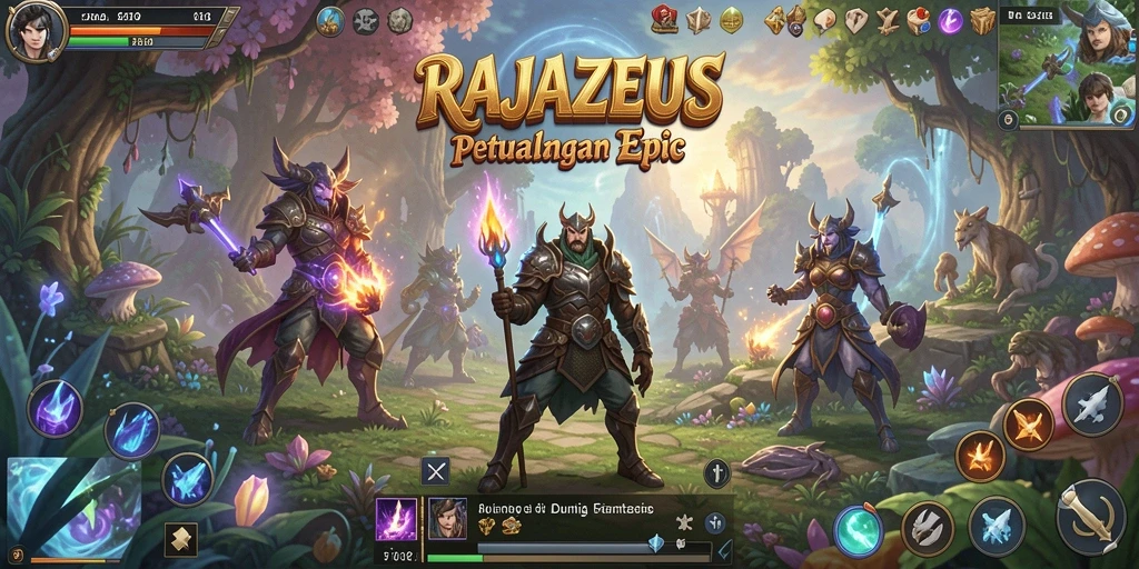 Tangkapan layar gameplay RAJAZEUS yang menampilkan aksi petualangan seru.