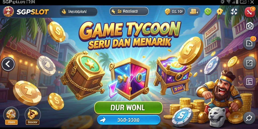 Tangkapan layar SGPSLOT menampilkan gameplay seru dalam membangun bisnis.