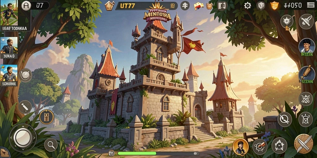 Tampilan gameplay UT77 yang mendebarkan dalam pertahanan menara.